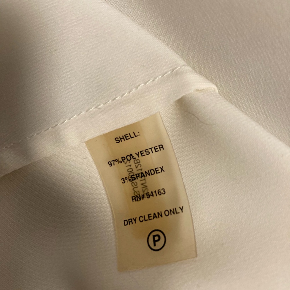 Calvin Klein Cream Sleeveless Ruffle Blouse with Black Trim - Picture 5 of 9